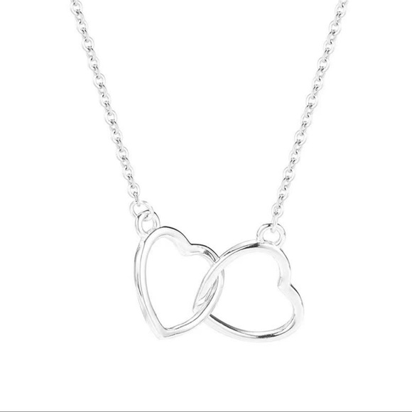 Ladies Alloy Peach Heart Double Heart Necklace Female Necklace 💞 - Picture 4 of 6